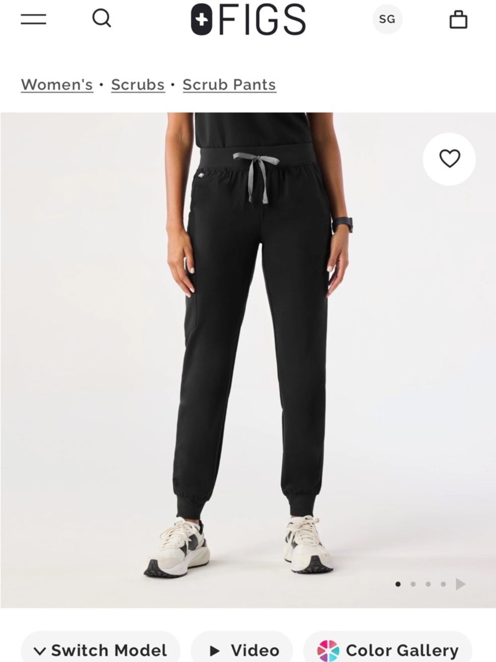 Figs Black Women's Drawstring Jogger Scrub Pants